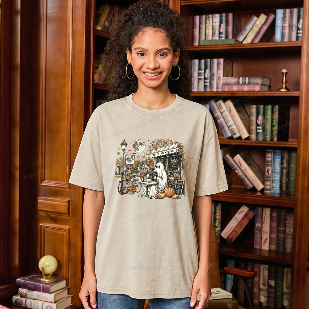Pagewings Stars Hollow Ghost Unisex Washed T-shirt