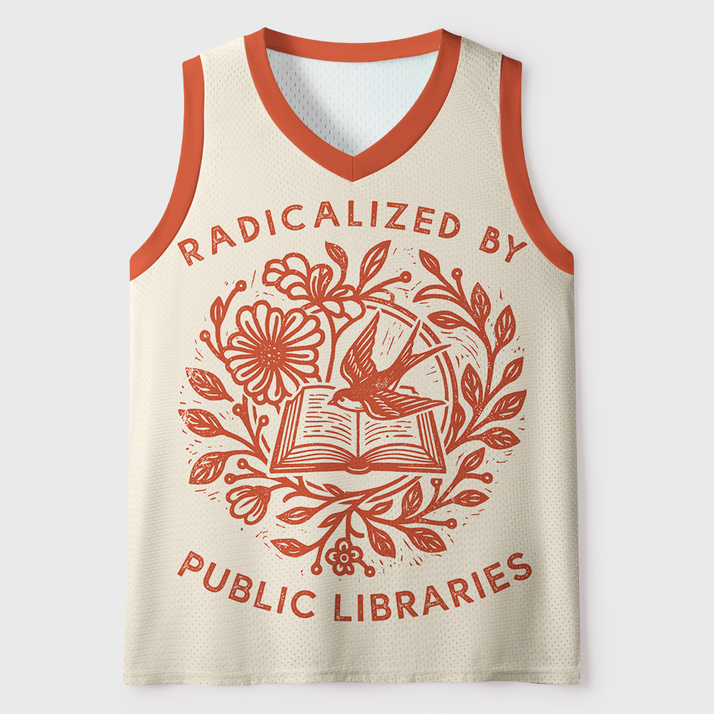 Pagewings Radicalized By Public Libraries Unisex Mesh Tank Top
