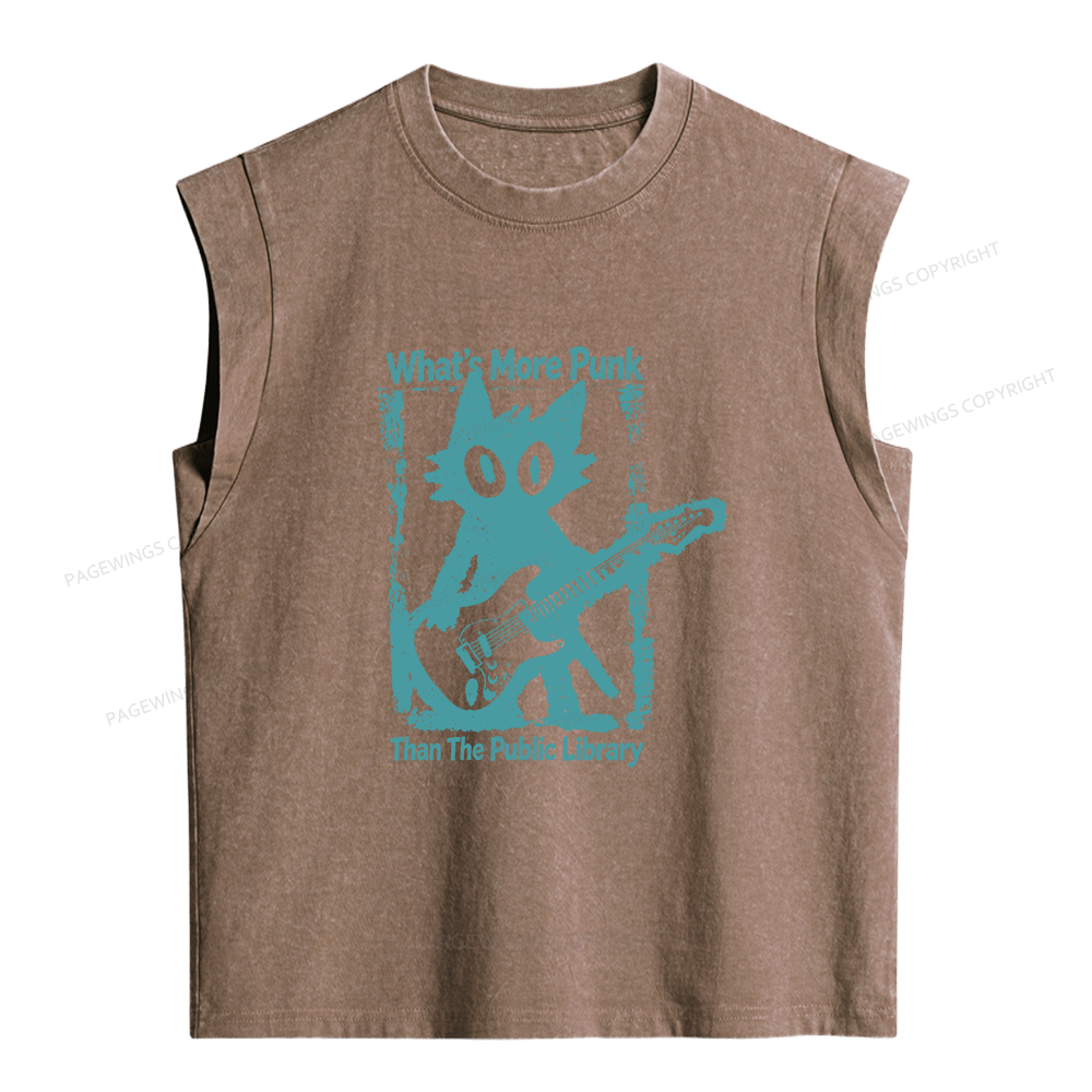 Pagewings What’s More Punk Than The Public Library Women's Washed Tank Top