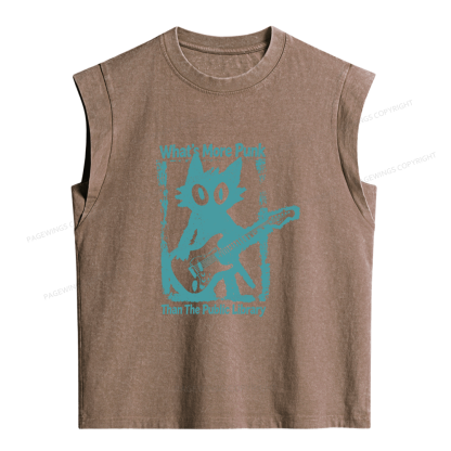 Pagewings What’s More Punk Than The Public Library Women's Washed Tank Top