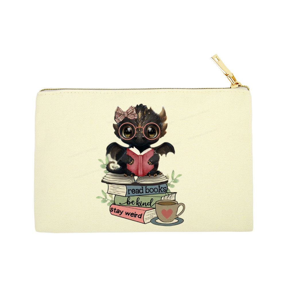 Pagewings Cute Dragon Read Books Be Kind Stay Weird Pouch