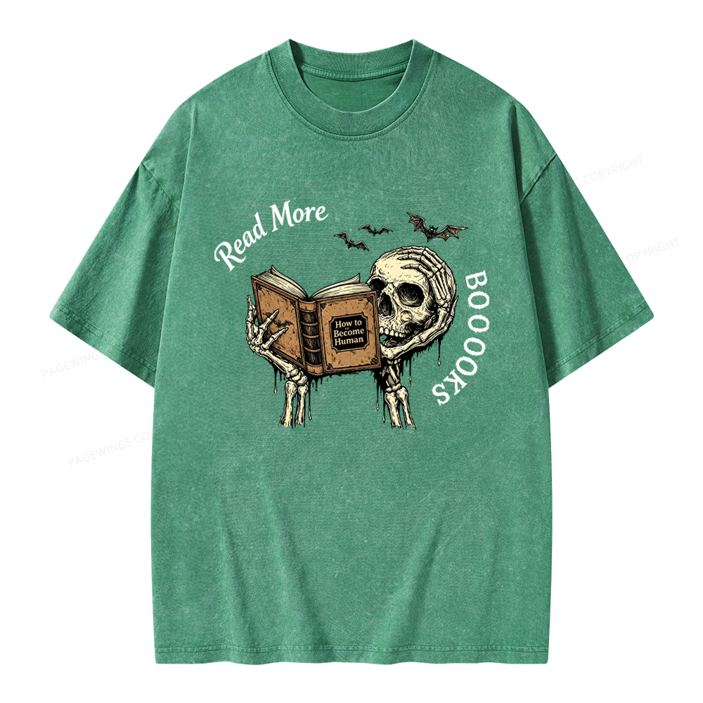 Pagewings Read More Books Unisex Washed T-shirt