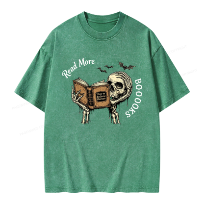 Pagewings Read More Books Unisex Washed T-shirt