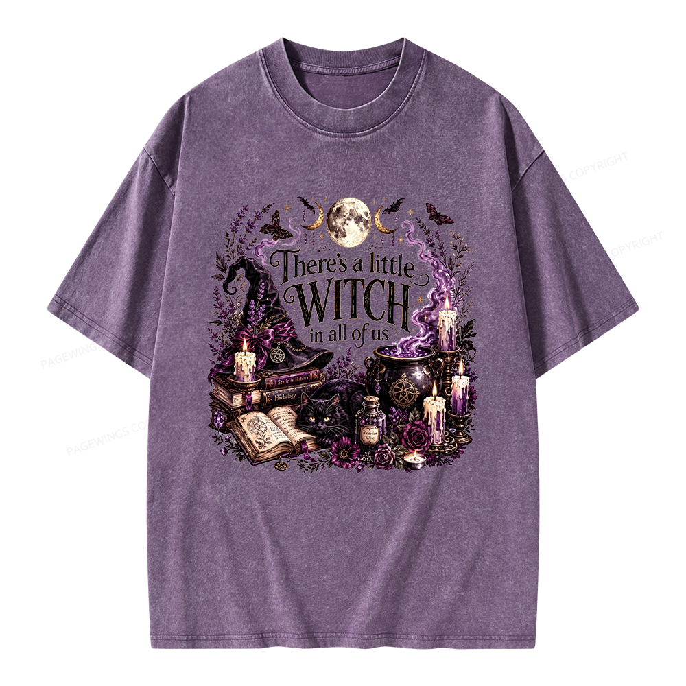 Pagewings Mystical Witchy Unisex Washed T-shirt