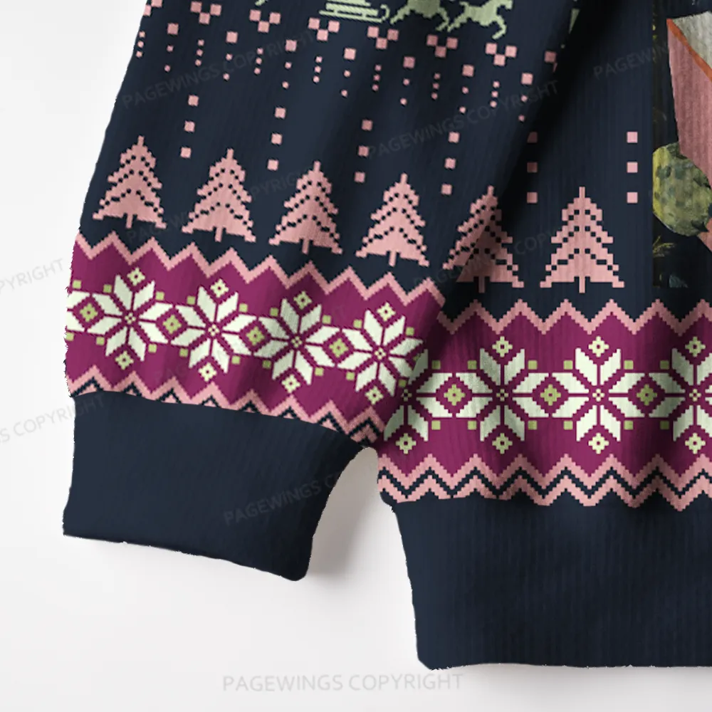 Pagewings Slow Down Enjoy Life Unisex Ugly Knit Sweatshirt