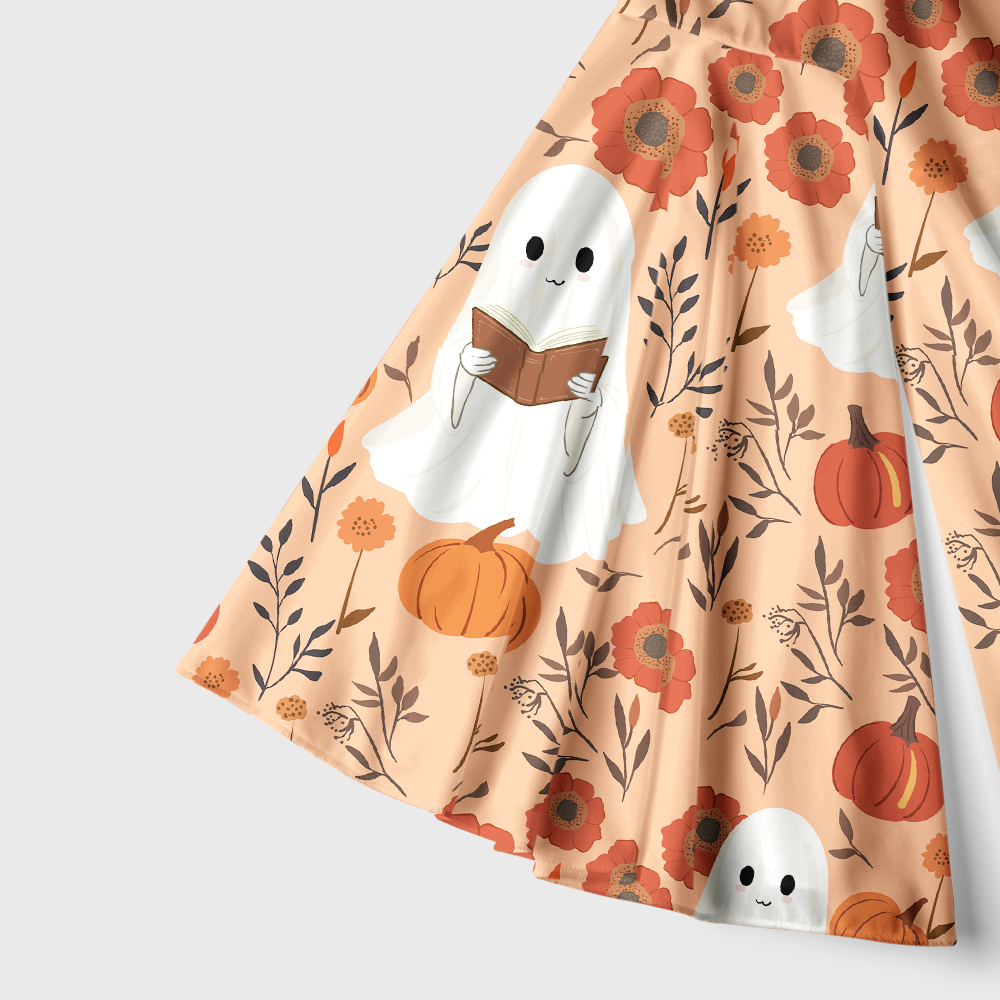 Pagewings Ghosts Love Reading Bell Sleeve Dress