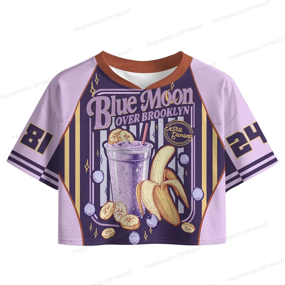 Pagewings Blue Moon Over Brooklyn Women's Crop Mesh Jersey