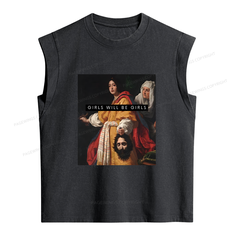 Pagewings Girls Will be Girls Women's Washed Tank Top