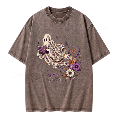 Pagewings Wildflower Ghost Unisex Washed T-shirt