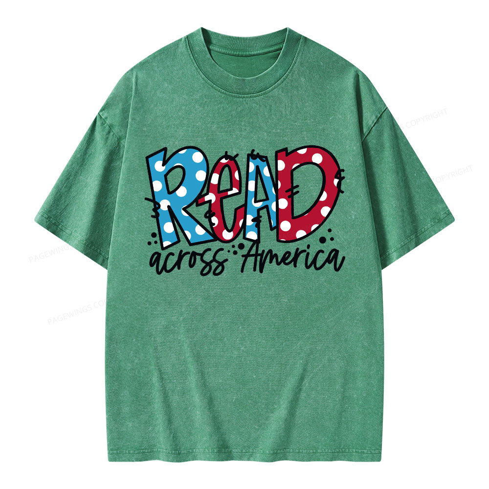 Pagewings Read Across America Unisex Washed T-shirt