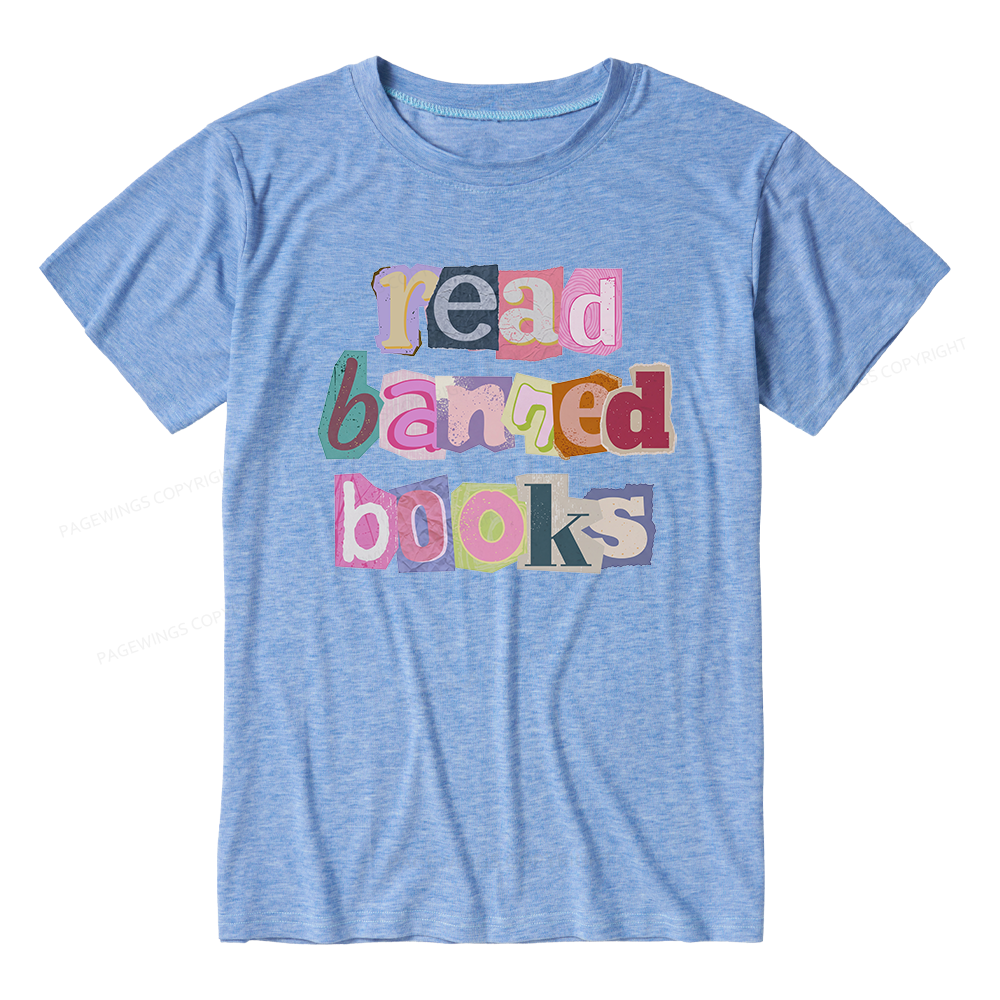 Pagewings Read Banned Books Unisex Heather T-Shirt
