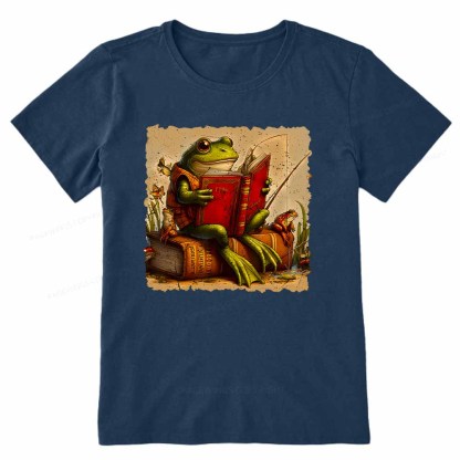 Pagewings Toad Fishing Book Reading Book Unisex Classic T-shirt
