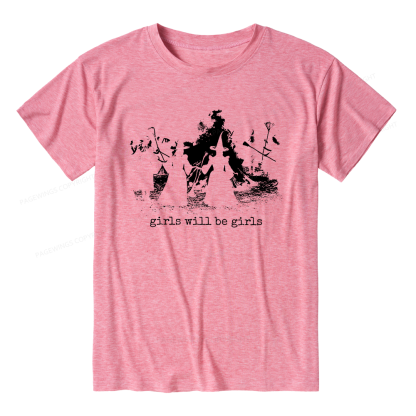 Pagewings Girls Will Be Girls Unisex Heather T-Shirt