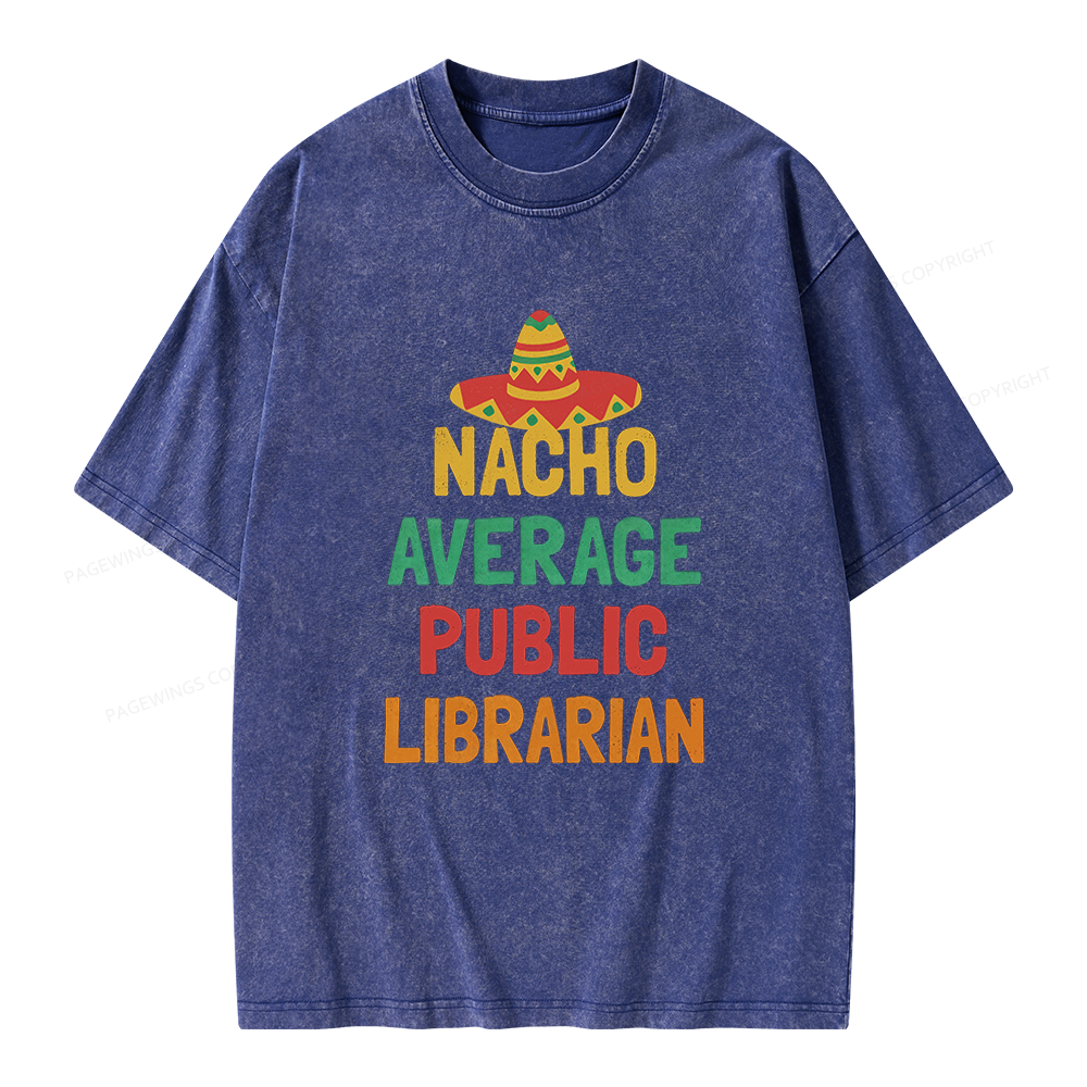 Pagewings Not Your Average Public Librarian Unisex Washed T-shirt