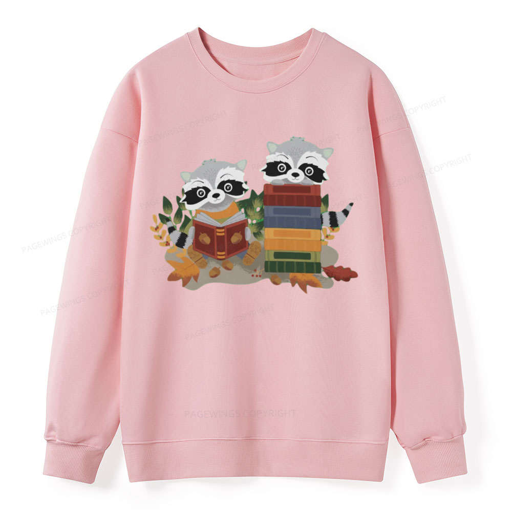 Pagewings Two Raccoons with Books Unisex Classic Sweatshirt