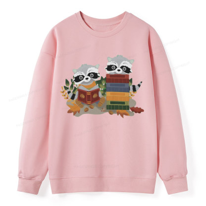 Pagewings Two Raccoons with Books Unisex Classic Sweatshirt