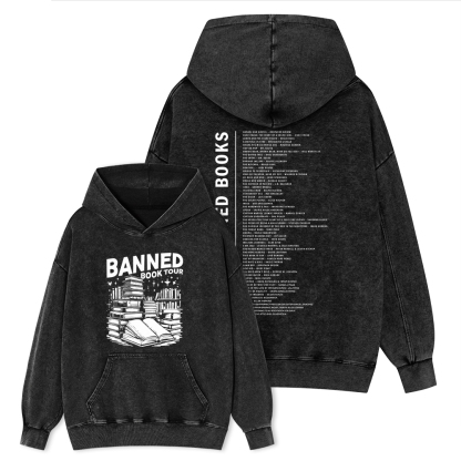 Pagewings Banned Books Tour Unisex Washed Hoodie