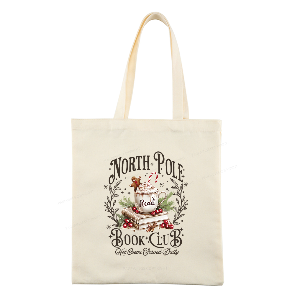 Pagewings Funny North Pole Book Club Tote Bag