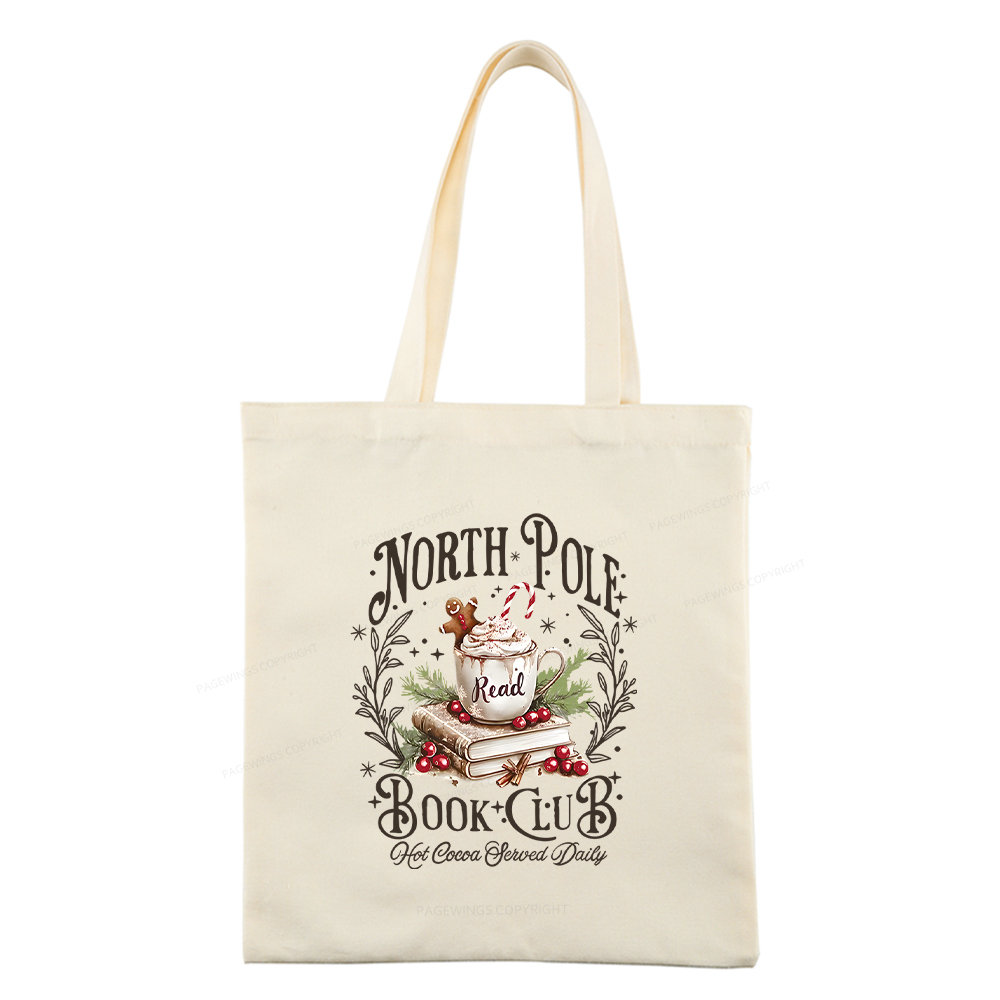 Pagewings Funny North Pole Book Club Tote Bag