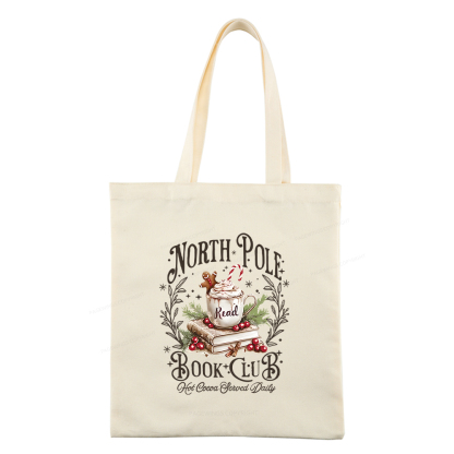 Pagewings Funny North Pole Book Club Tote Bag