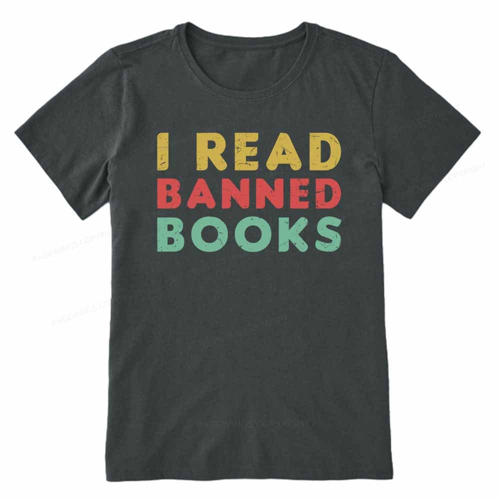 Pagewings Vintage I Read Banned Books Geek Readers T-Shirt Unisex Classic T-shirt