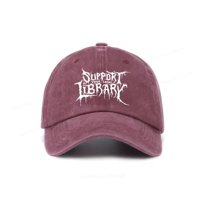 Pagewings Support Your Local Library Washed Cap
