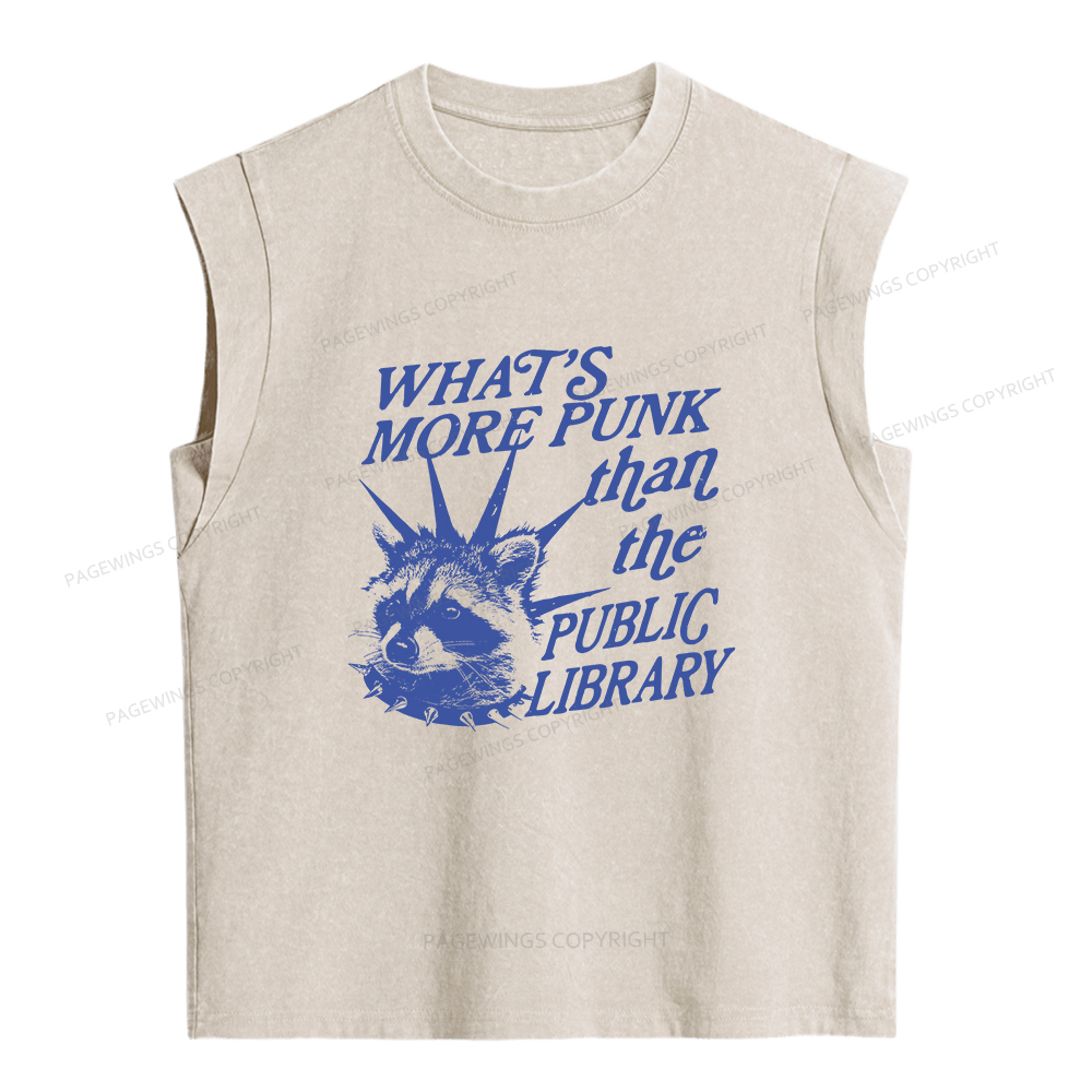 Pagewings What’s More Punk Than The Public Library Women's Washed Tank Top