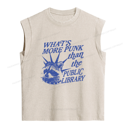 Pagewings What’s More Punk Than The Public Library Women's Washed Tank Top