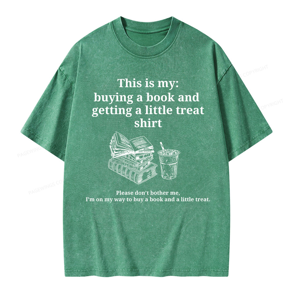 Pagewings Buying a book and getting a little treat Unisex Washed T-shirt