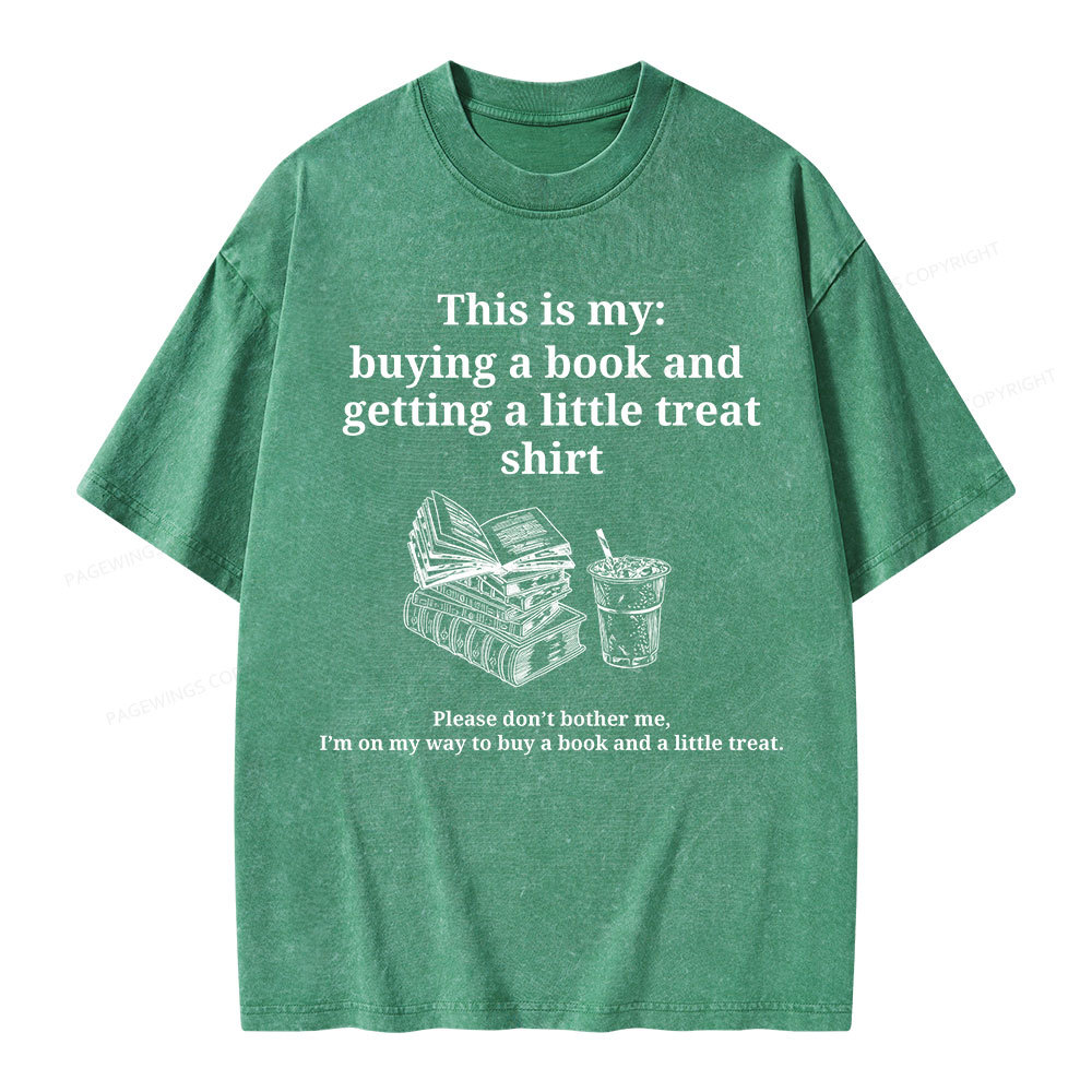 Pagewings Buying a book and getting a little treat Unisex Washed T-shirt