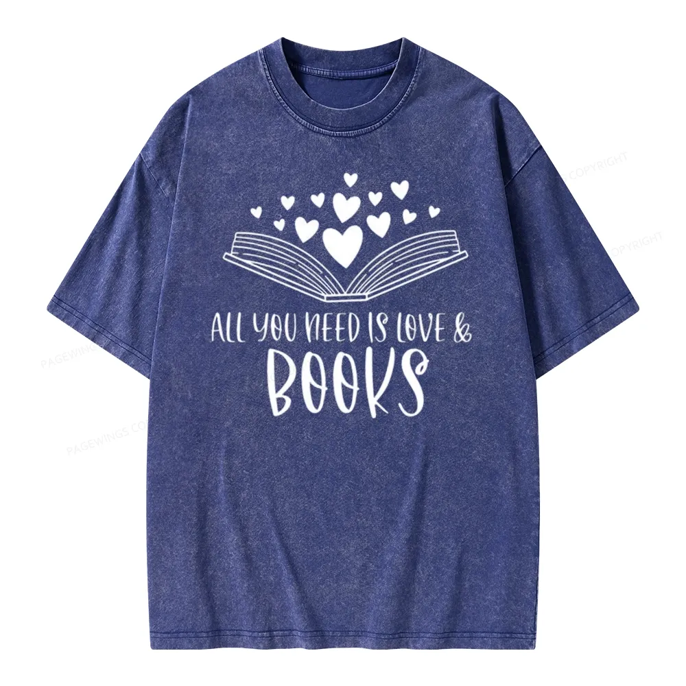 Pagewing Audiobooks Just Buy Me Books & Tell Me I'm Pretty Unisex Washed T-shirt