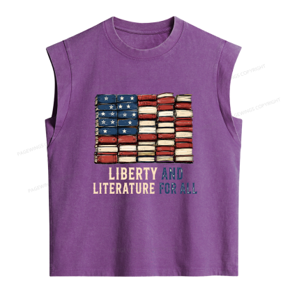 Pagewings Liberty and Literature Women's Washed Tank Top