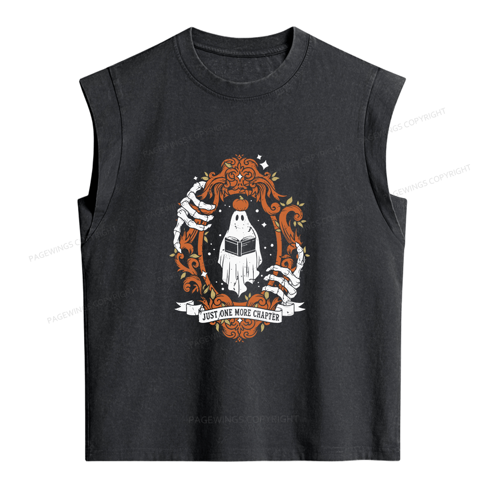Pagewings Halloween Ghost Reader Women's Washed Tank Top