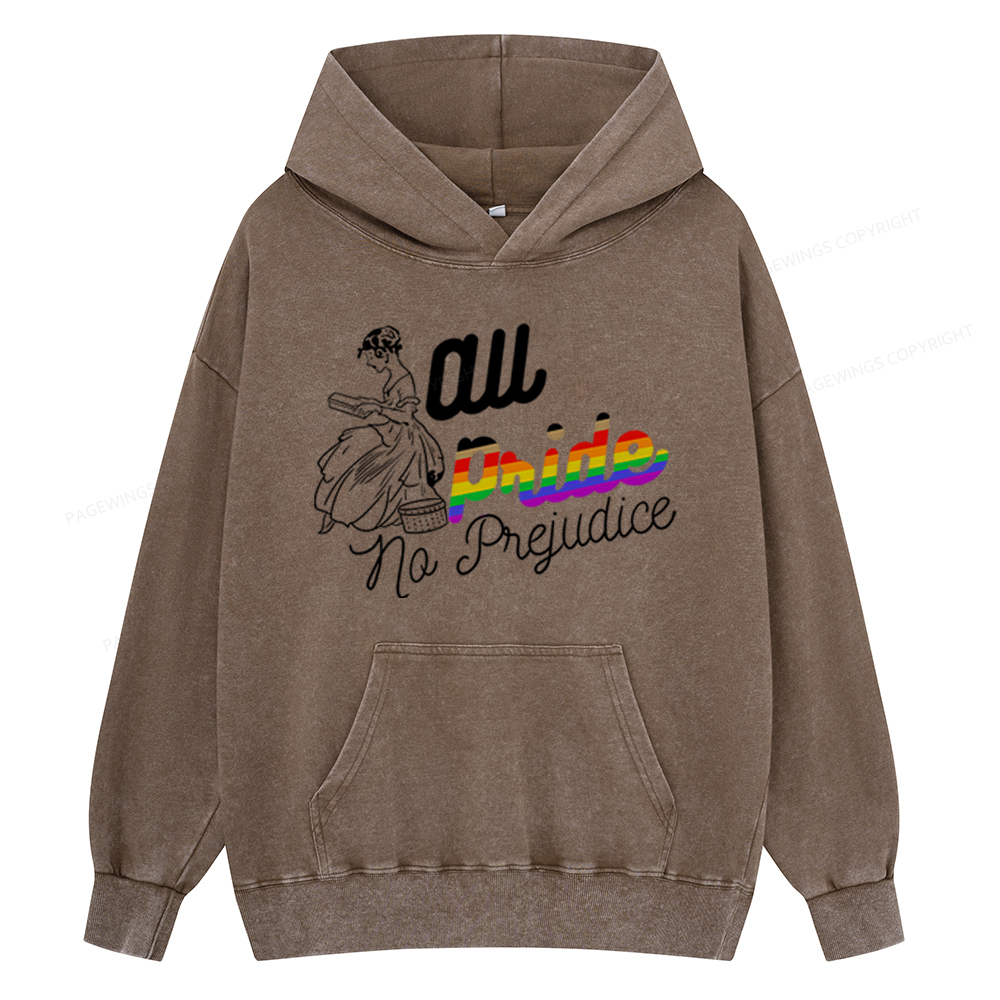 Pagewing All Pride No Prejudice Unisex Washed Hoodie