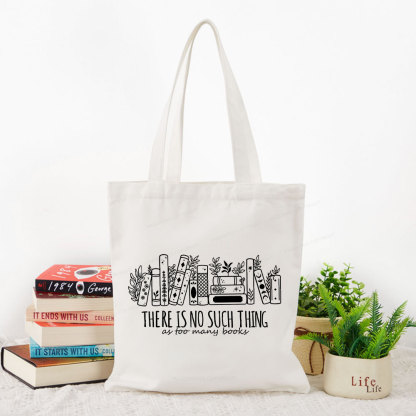 Pagewings There Is No Such Thing, Ay Too Many Books Tote Bag