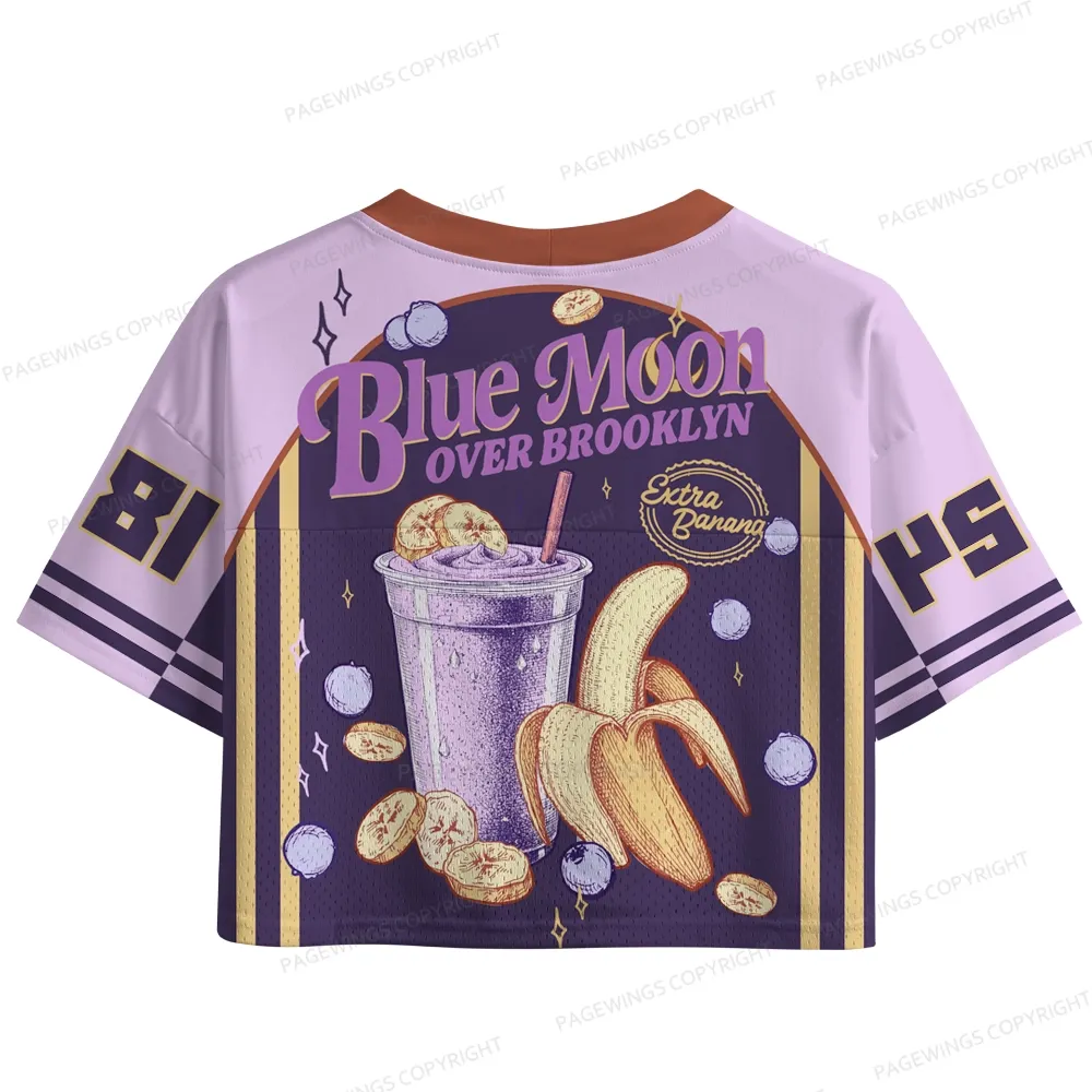 Pagewings Blue Moon Over Brooklyn Women's Crop Mesh Jersey