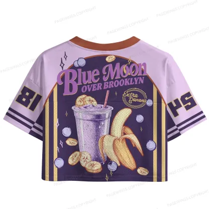 Pagewings Blue Moon Over Brooklyn Women's Crop Mesh Jersey