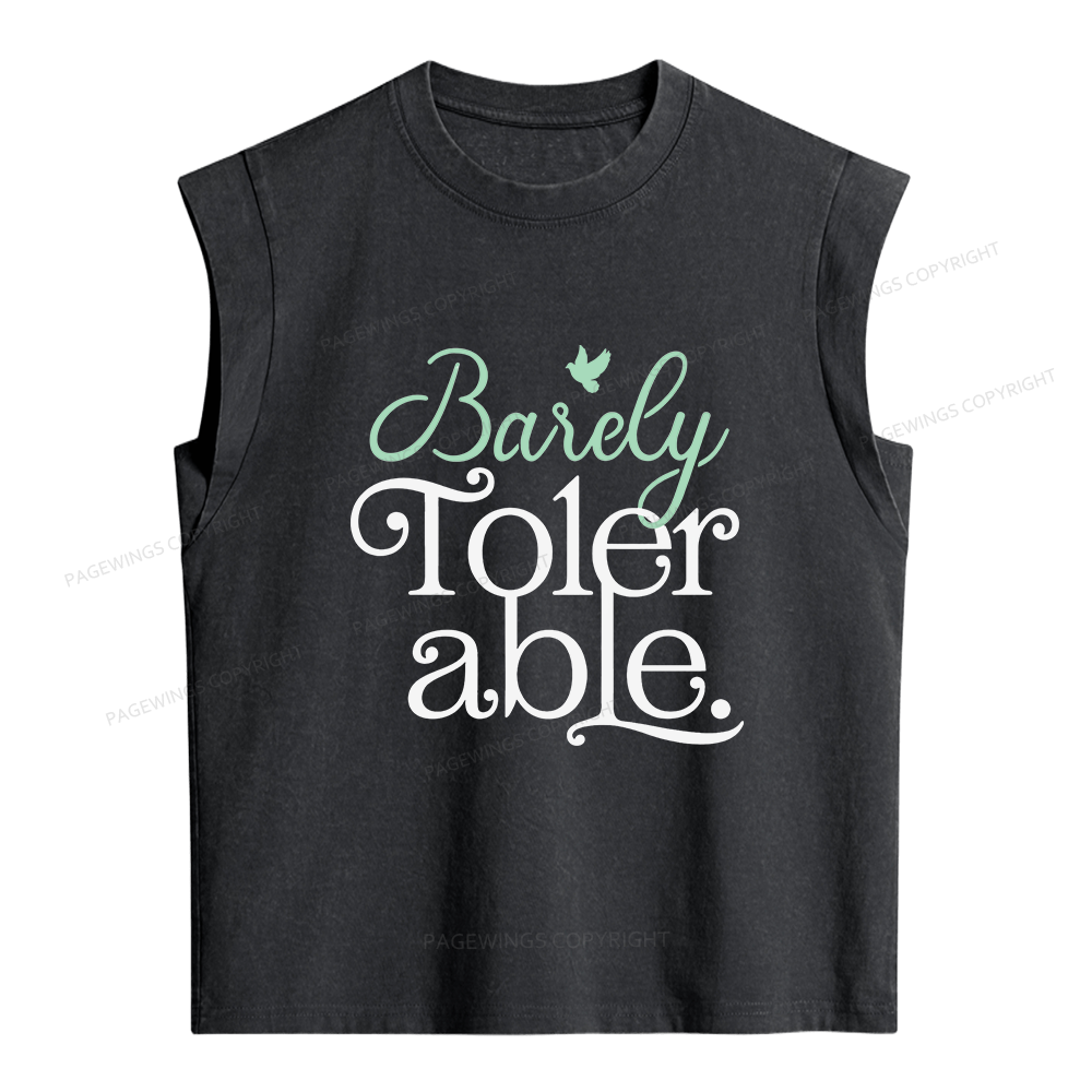 Pagewings Barely Tolerable Women's Washed Tank Top