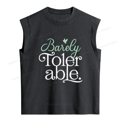 Pagewings Barely Tolerable Women's Washed Tank Top