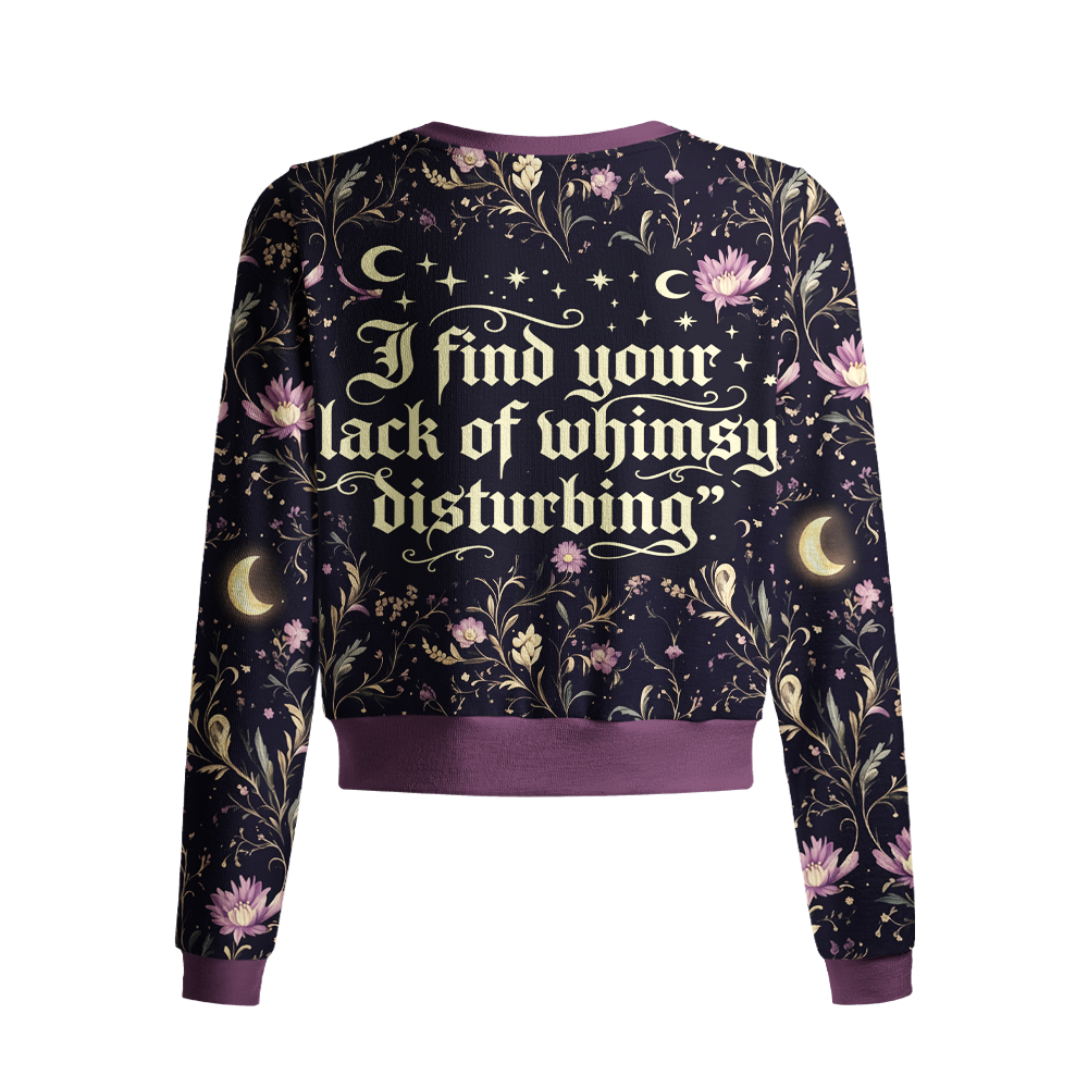 Pagewings I Find Your Lack Of Whimsy Disturbing Crew Neck Cardigan Sweaters