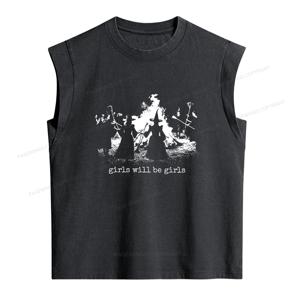Pagewings Girls Will Be Girls Women's Washed Tank Top