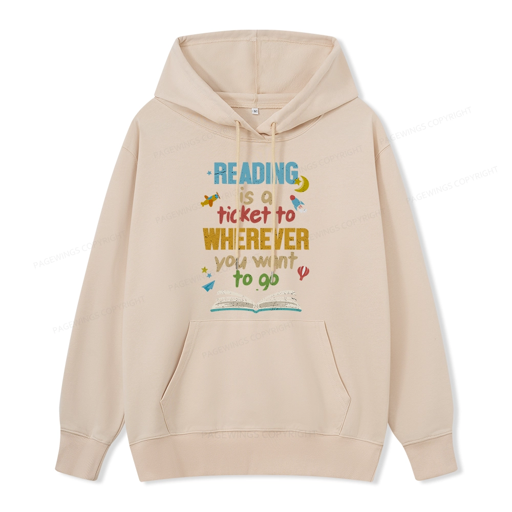 Pagewings Reading Is A Ticket Unisex Classic Hoodie