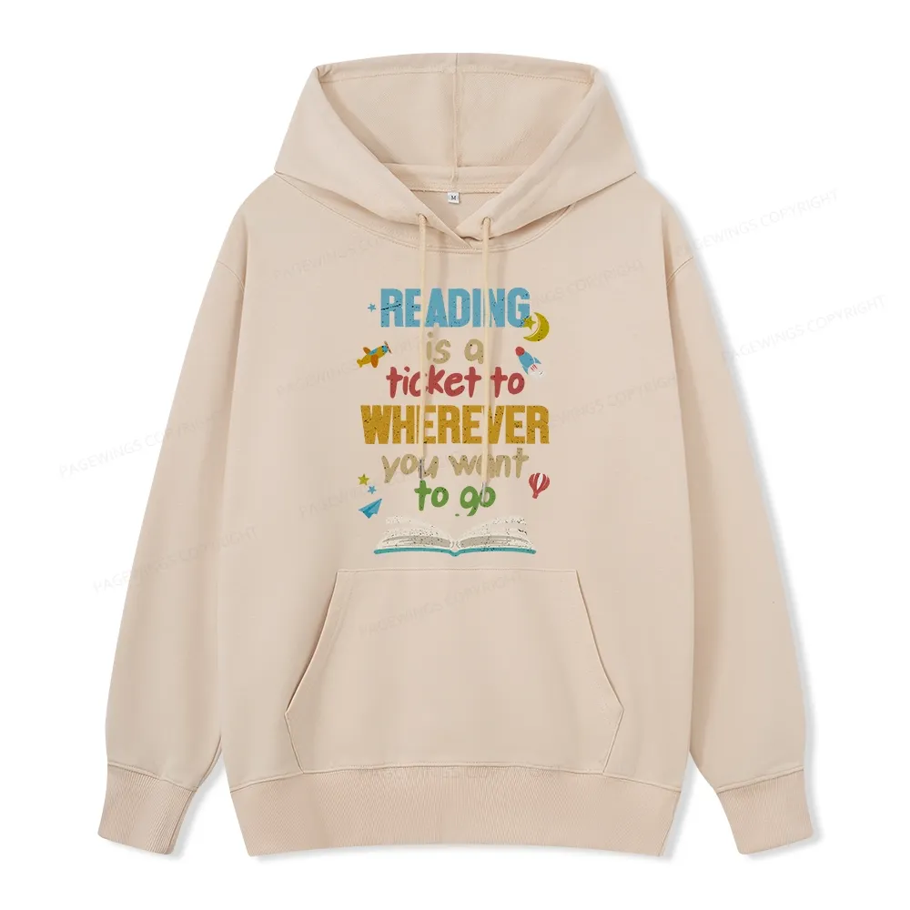 Pagewings Reading Is A Ticket Unisex Classic Hoodie