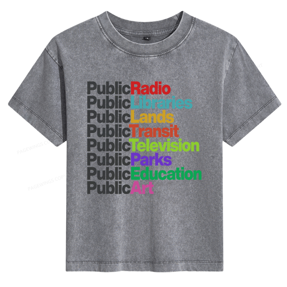 Pagewings Public Libraries Women's Washed T-shirt