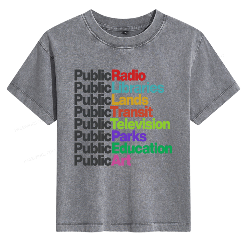 Pagewings Public Libraries Women's Washed T-shirt