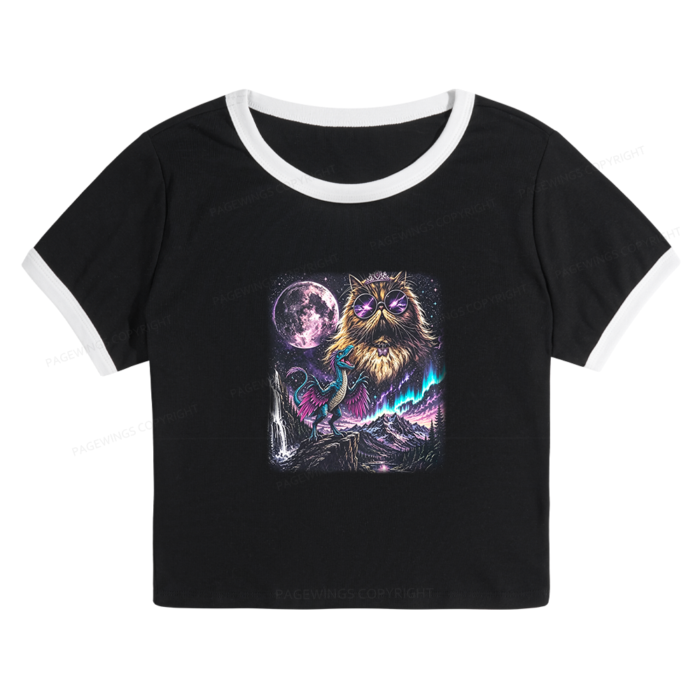 Pagewings Sci Fi Books Lover Baby Tee Cropped Ringer T-Shirt