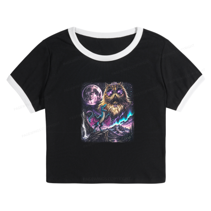 Pagewings Sci Fi Books Lover Baby Tee Cropped Ringer T-Shirt