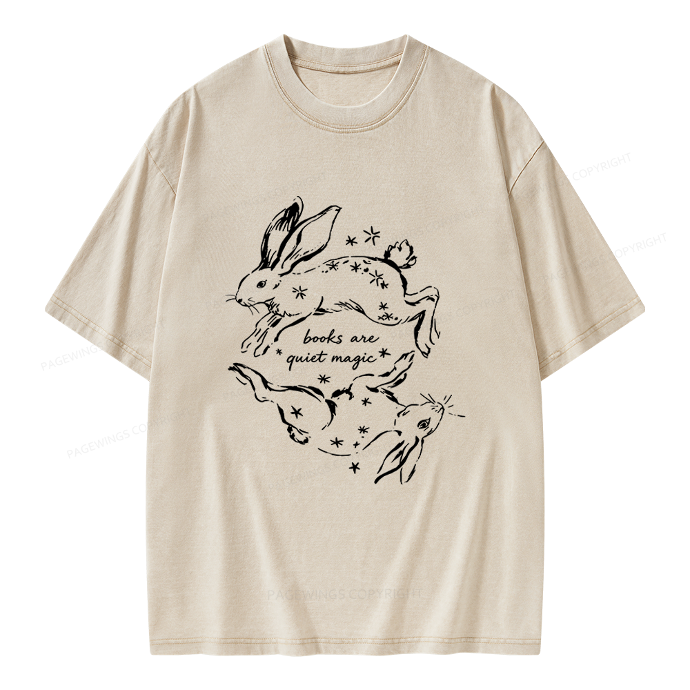 Pagewings Books Are Quiet Magic Unisex Washed T-shirt