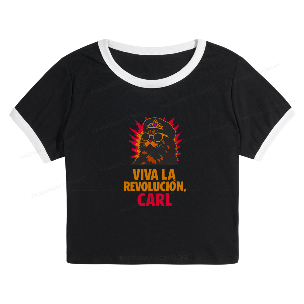 Pagewings Viva La Revolucion Baby Tee Cropped Ringer T-Shirt