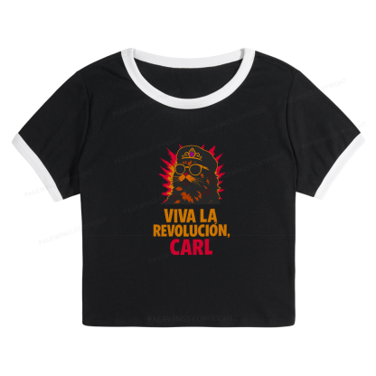 Pagewings Viva La Revolucion Baby Tee Cropped Ringer T-Shirt